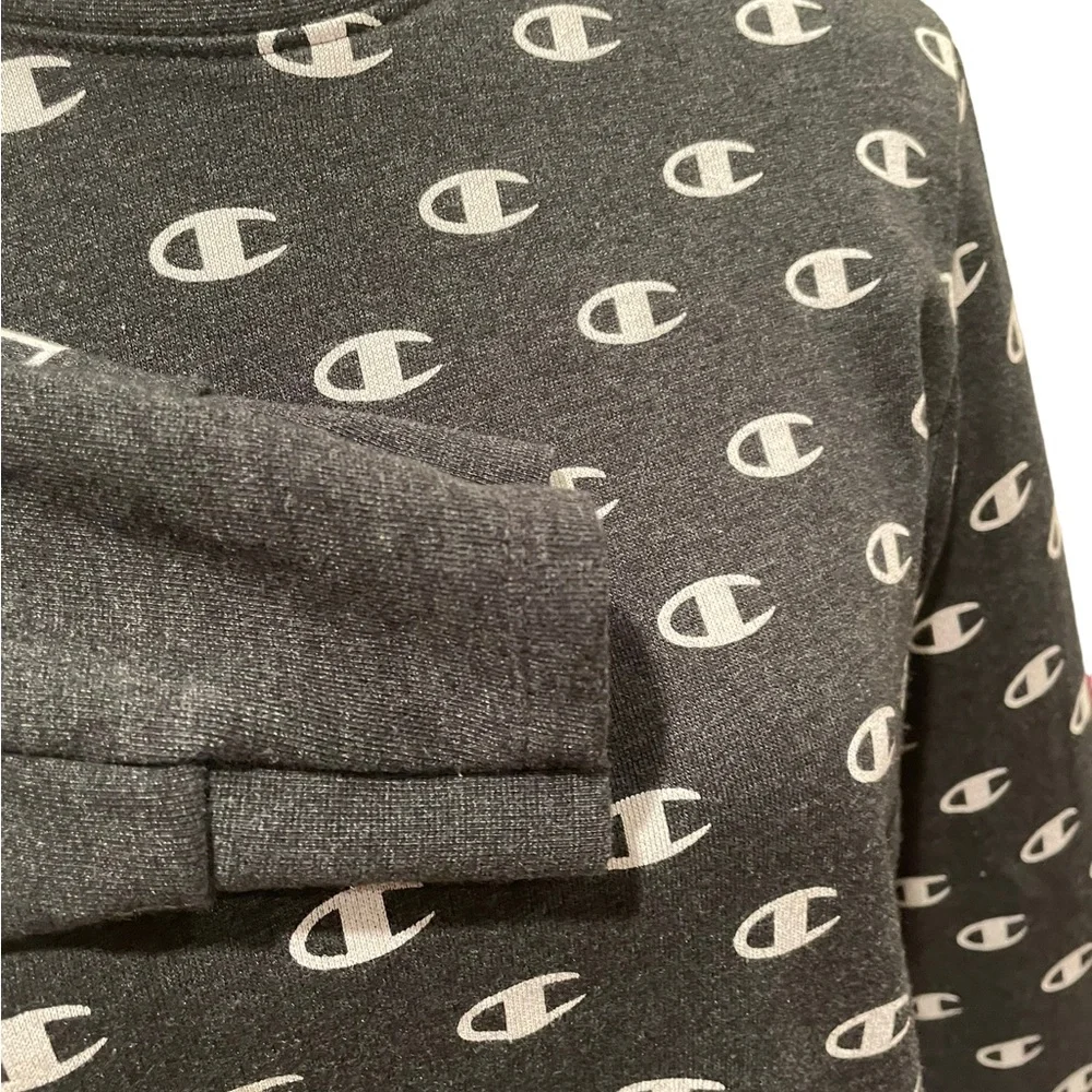 Champion pullover long sleeve insignia athleisure charcoal sweatshirt medium - Picture 2 of 10